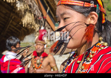 Women of the Phom-Tribe at Hornbill-Festival Stock Photo