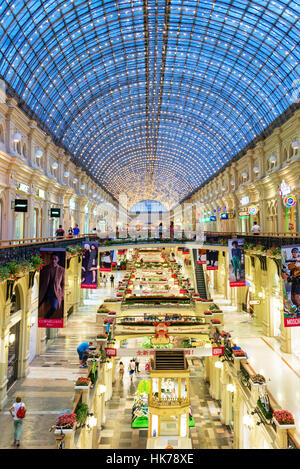 Interior of Gum department store on Red Square, Moscow Russia Stock Photo