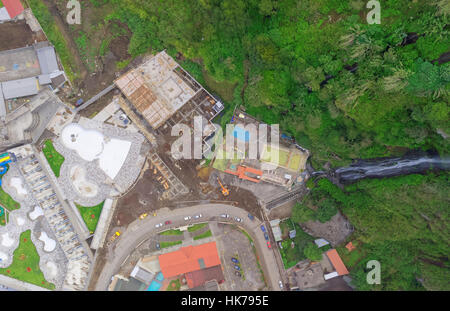 Banos De Agua Santa Aerial Telephoto Tungurahua Province Ecuador South America Stock Photo