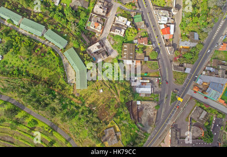 Aerial view of a town of Tungurahua Province Stock Photo