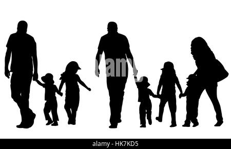 Illustration of family holding hands Stock Photo