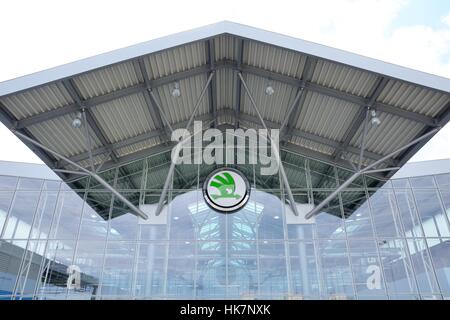 MLADA BOLESLAV, CZECH REPUBLIC - MAY 30: Doors Open Day at Skoda Auto a.s. factory. Skoda auto celebrated 120 years since its founding by Laurin & Kle Stock Photo