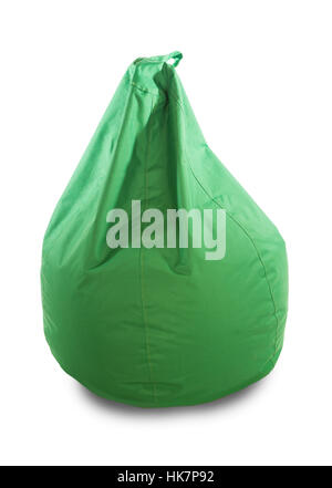 Green soft beanbag for living room or other room isolated on white background Stock Photo