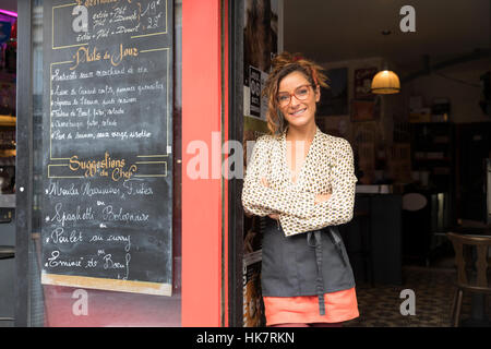 Entrepreneur and owner of a cafe in Paris Stock Photo