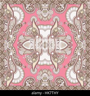 authentic silk neck scarf or kerchief square pattern design in u Stock Vector