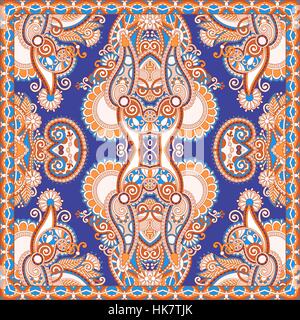 authentic silk neck scarf or kerchief square pattern design in u Stock Vector