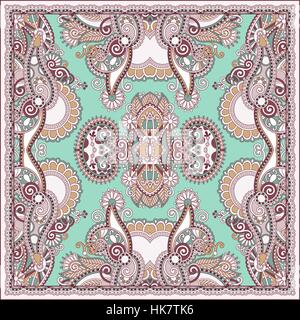 authentic silk neck scarf or kerchief square pattern design in u Stock Vector