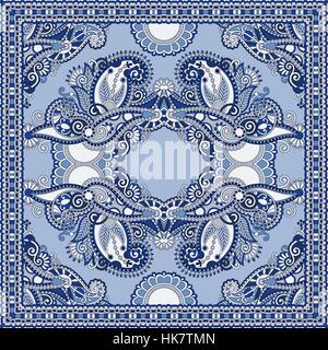 authentic silk neck scarf or kerchief square pattern design in u Stock Vector