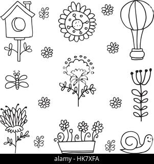 Collection of spring theme doodles Stock Vector Image & Art - Alamy