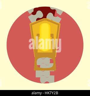 Vector flat tailor zipper icon. Tailor sing. Vector illustration. Stock Vector