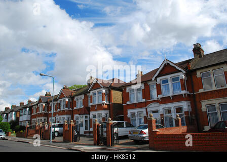 Street with typical british houses Ilford East London UK Stock Photo