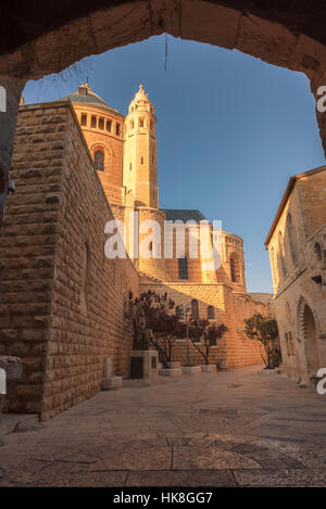 Jerusalem street near Zion gate. Stock Photo