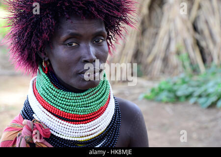 Kenya Turkana-Frauen neck-jewelry headdress portrait no models Africa ...