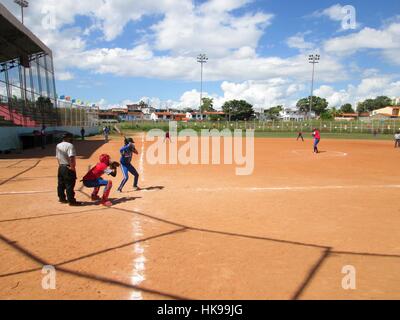 Latin America Baseball, Venezuelan kids play baseball Stock Photo