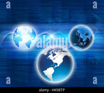 Abstract background of blue with the image of planet Earth Stock Photo ...