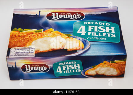 Youngs breaded fish fillets (frozen) Stock Photo