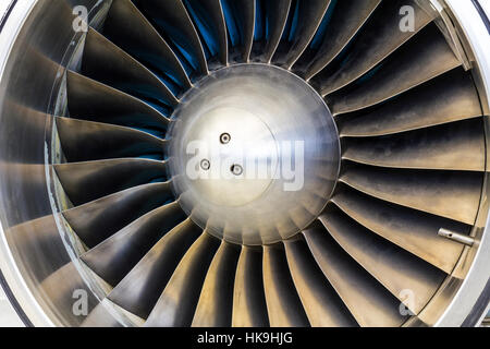 Turbine Blades of an Airplane Jet Engine I Stock Photo