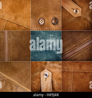 Big size collection of various suede textures Stock Photo