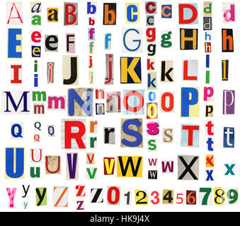 Big size collection of colorful newspapers, magazines letters isolated ...