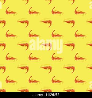 Cooked Red Shrimps Seamless Pattern Stock Vector