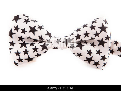 Blue bow tie with stars isolated on white background Stock Photo