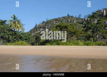 View from sea to beach at low tide,  Radical Bay, Magnetic Island, Queensland, Australia Stock Photo