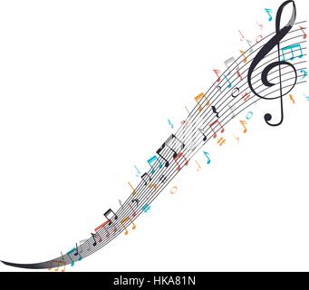 music notes isolated icon vector illustration design Stock Vector