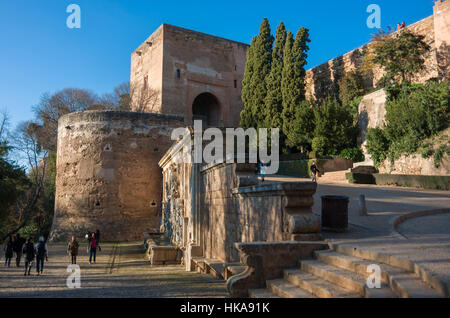 View of the Gate of Justice (Puerta de la Justicia), the most impressive gate to Alhambra complex, Granada, Spain Stock Photo