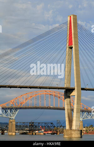 Skytrain Bridge, New Westminster, Vancouver Region, British Columbia, Canada Stock Photo