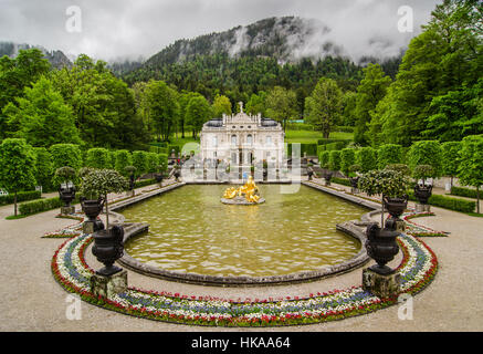 ETTAL, GERMANY - JUNE 5, 2016: Linderhof Palace is a Schloss in Germany, in southwest Bavaria. Stock Photo