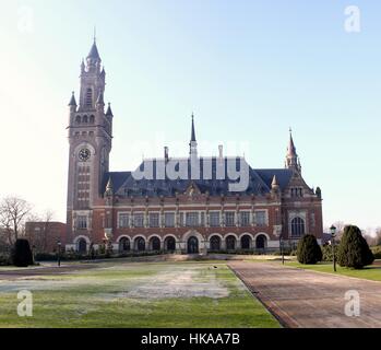 Vredespaleis/ Peace Palace, international law administrative building, The Hague, Netherlands. UN International Court of Justice Stock Photo