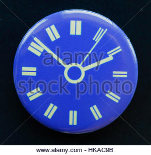 BBC Television Clock Logo on a pin badge Stock Photo