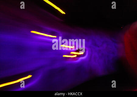 Abstract colors and light trails, purple and yellow Stock Photo