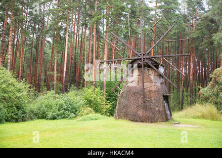 Windmill of early 20th century, Latvian Ethnographic Open Air Museum, Riga, Latvia Stock Photo