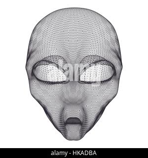 Alien head mesh Stock Vector