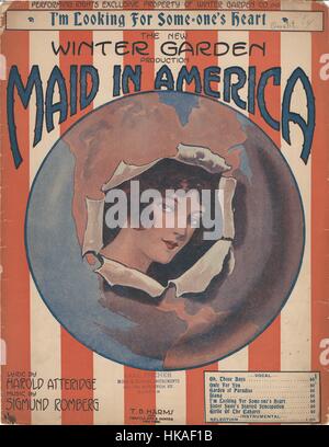 'Maid in America' 1915 Musical Sheet Music Cover Stock Photo