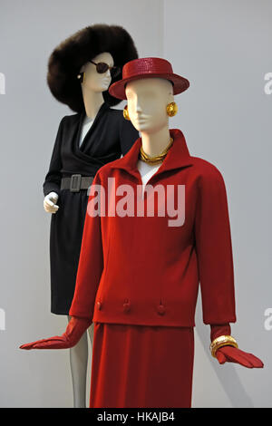 Red woollen Jersey1980  by Hubert de Givenchy ( Couturier ) France Stock Photo