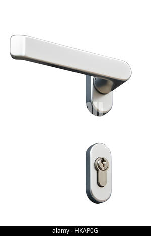 Metal door handle isolated on white background Stock Photo - Alamy