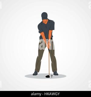 Golfer. Branding Identity Corporate vector logo design template Isolated on a white background. Vector illustration. Stock Vector