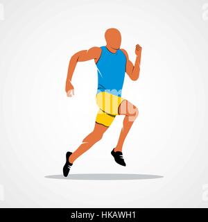 Runners on short distances sprinter Branding Identity Corporate vector logo design template Isolated on a white background. Vector illustration. Stock Vector