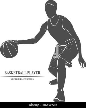 Icon player in basketball on a white background. Vector illustration. Stock Vector