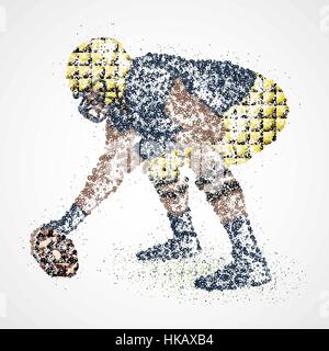 Abstract american football player of colorful circles. Vector illustration. Stock Vector