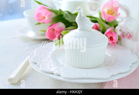 Easter table serving Stock Photo