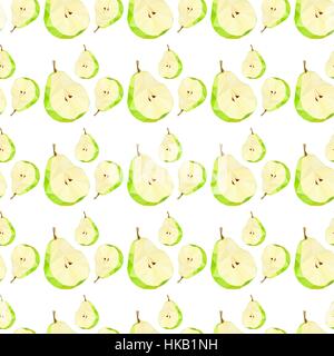 Triangle polygonal pear vector illustration. Juicy Fruit. Stock Vector