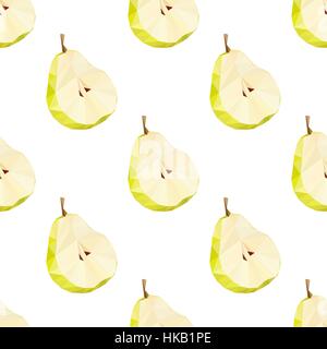 Triangle polygonal pear vector illustration. Juicy Fruit. Stock Vector