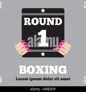 Boxing Ring Board. Boxing design over white background vector illustration. Stock Vector