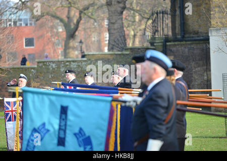 Imperial War Museum, London, UK. 27th January 2017. Holocaust memorial Day is commemorated at the Imperial War Museum organised by Southwark Council and IWM. 'HMD marks the date of the liberation of the Auschwitz concentration and extermination camps by the Soviet Red Army in 1945.' Credit: Matthew Chattle/Alamy Live News Stock Photo