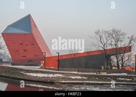 Gdansk, Poland. 28th Jan, 2017. Museum of the Second World War building is seen on 28 January 2017  in Gdansk, Poland . Museum shows the wartime experiences of Poland and the other countries of East-Central Europe.is seen on 28 January 2017  in Gdansk, Poland . Museum shows the wartime experiences of Poland and the other countries of East-Central Europe. Credit: Michal Fludra/Alamy Live News Stock Photo