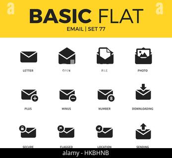 Basic set of email icons Stock Vector