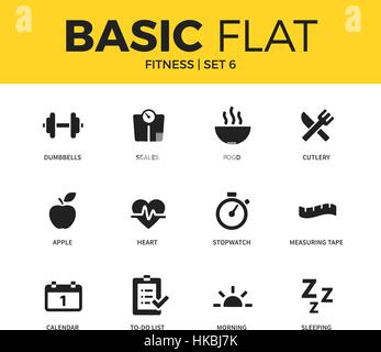 Basic set of Fitness icons Stock Vector